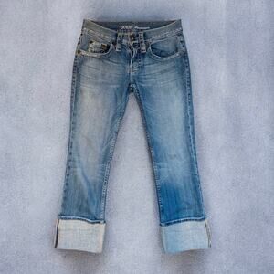 Vintage Y2K Guess Premium Low Rise Studded Cuffed Jeans Size 27